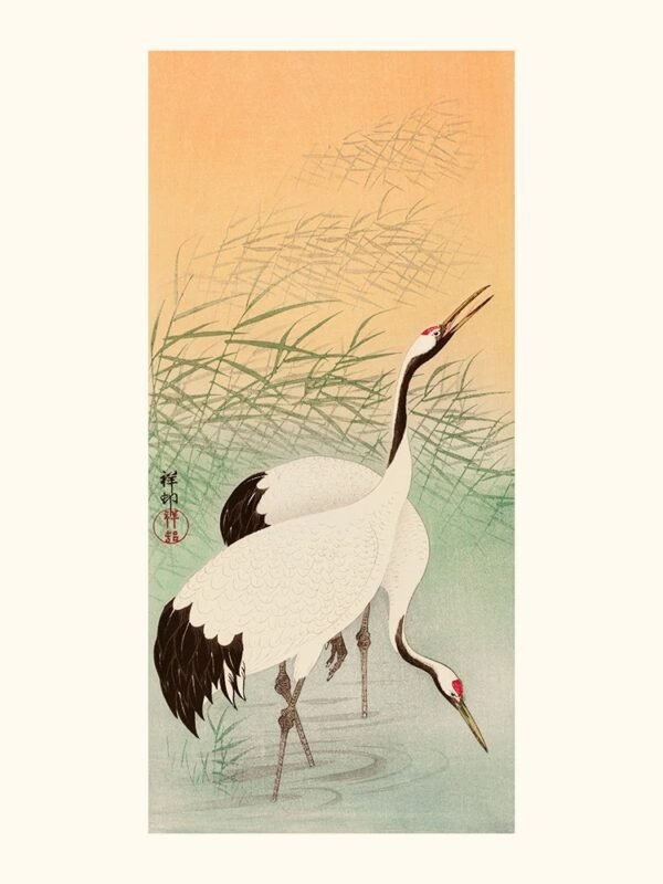 Crane Among Reeds (Ohara Koson)